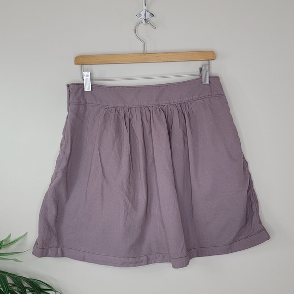 LOFT | Brown Cotton A-line Skirt - Picture 4 of 5